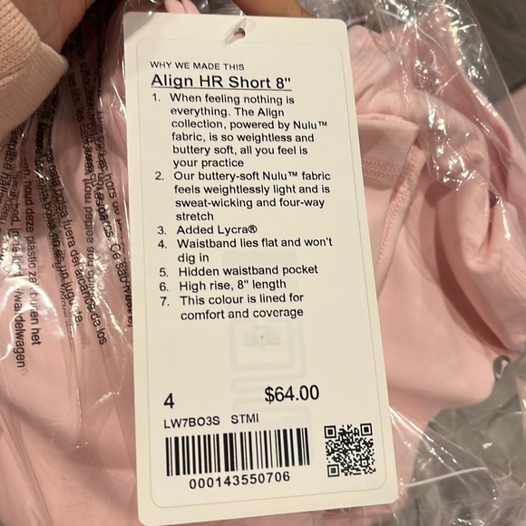 !!New Arrival!! Lululemon strawberry milkshake 8" align shorts - Picture 5 of 7